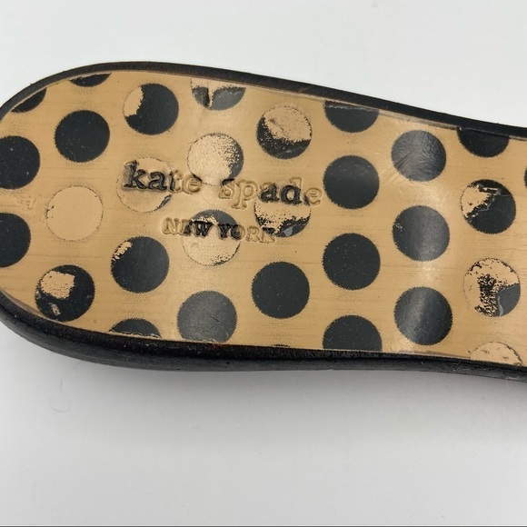 Kate Spade Toby Polka Dot Canvas Leather Flat 7.5B - Picture 6 of 12